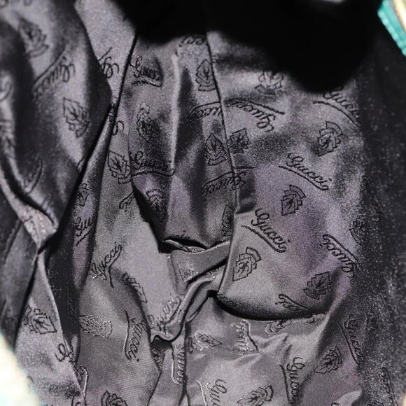 GUCCI Backpack Leather Green Gold Auth ki4889 - Picture 12 of 16